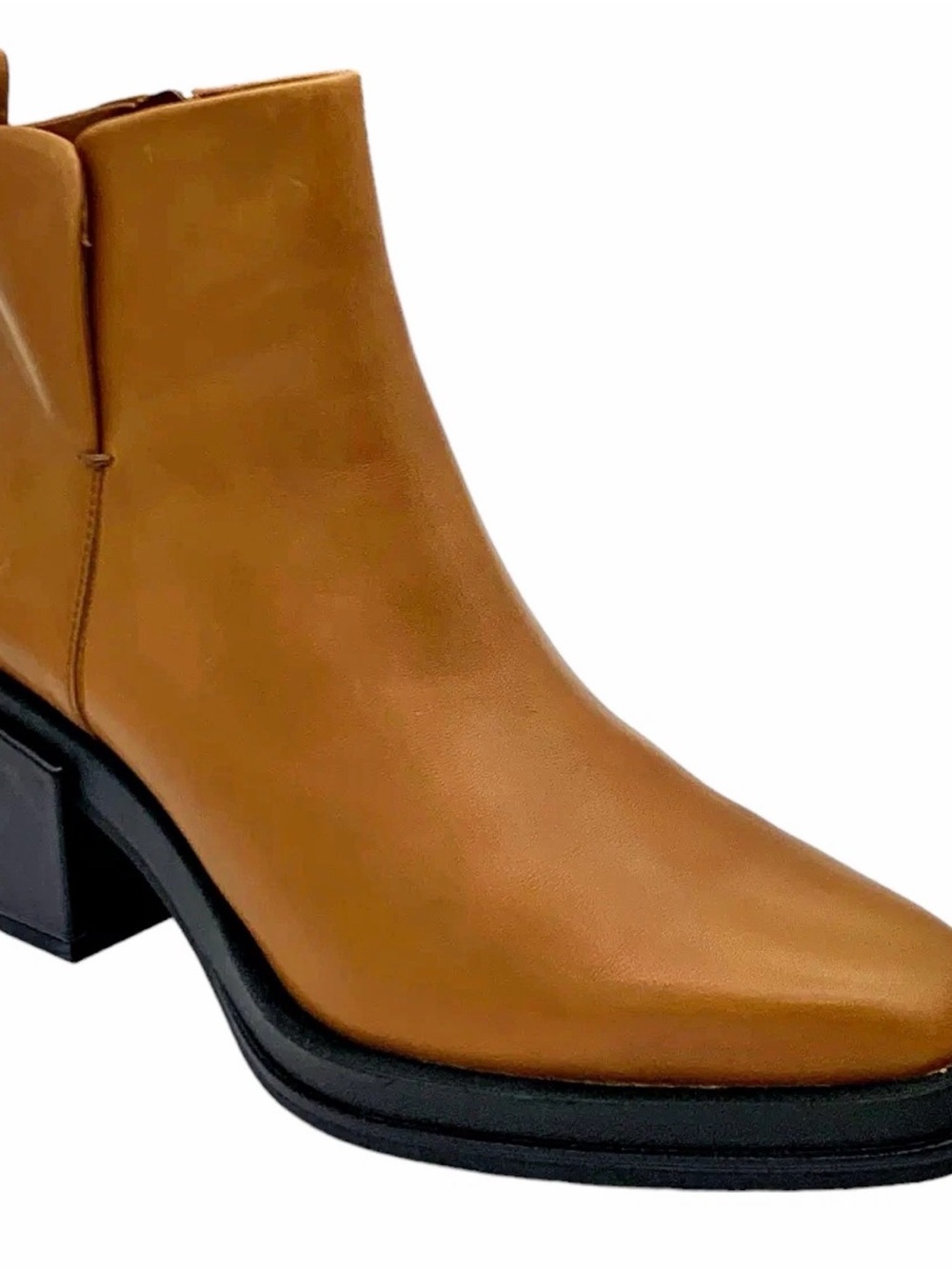 Pre-Loved Franco Sarto Women's Dalden Booties Umber Cognac Leather 9M
